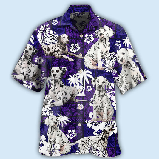 Dalmatian Dog Lover Tropical Life Purple - Hawaiian Shirt 