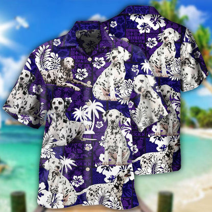 Dalmatian Dog Lover Tropical Life Purple - Hawaiian Shirt 
