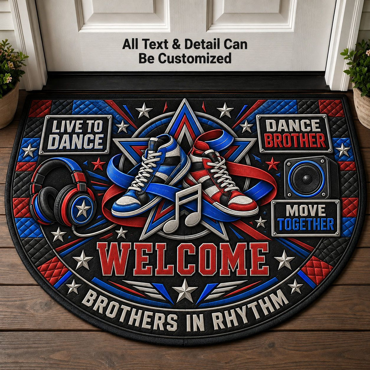 Dance Brother Personalized Half Round Mat | 5To9Vibe