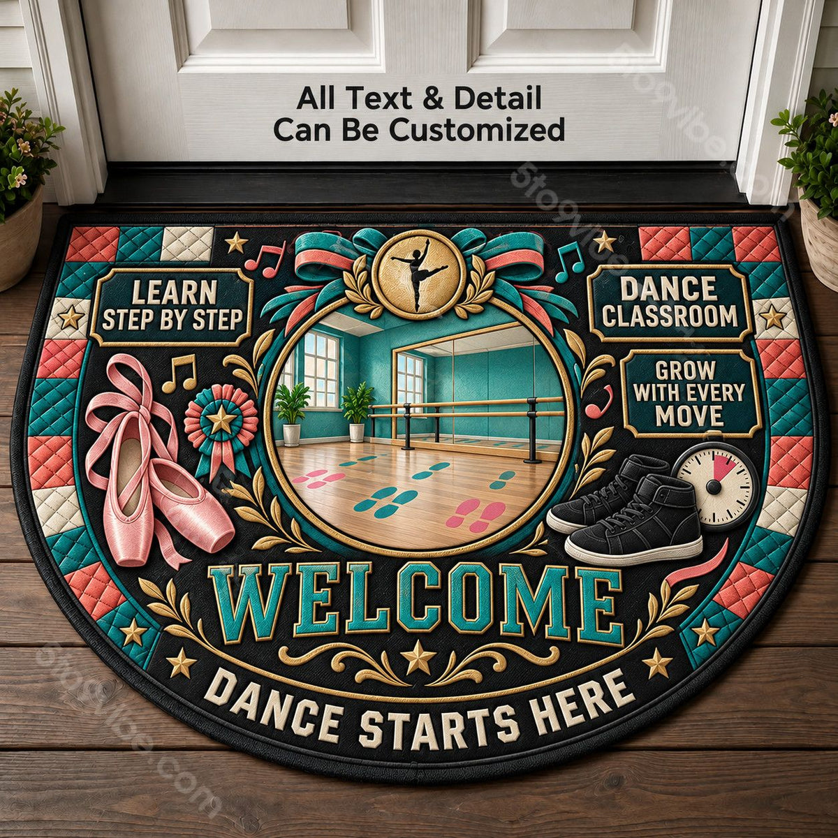 Dance Classroom Personalized Half Round Mat | 5To9Vibe