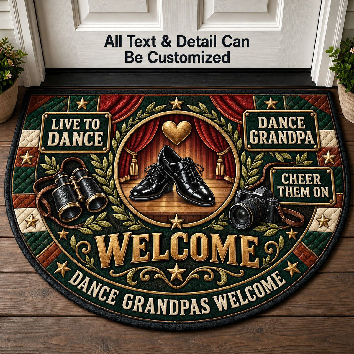 Dance Grandpa Personalized Half Round Mat | 5To9Vibe