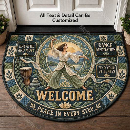 Dance Meditation Personalized Half Round Mat | 5To9Vibe