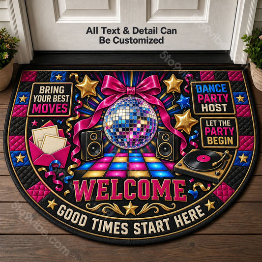 Dance Party Host Personalized Half Round Mat | 5To9Vibe