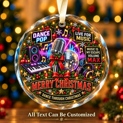 Dance Pop Personalized Glass Ornament | 5To9Vibe