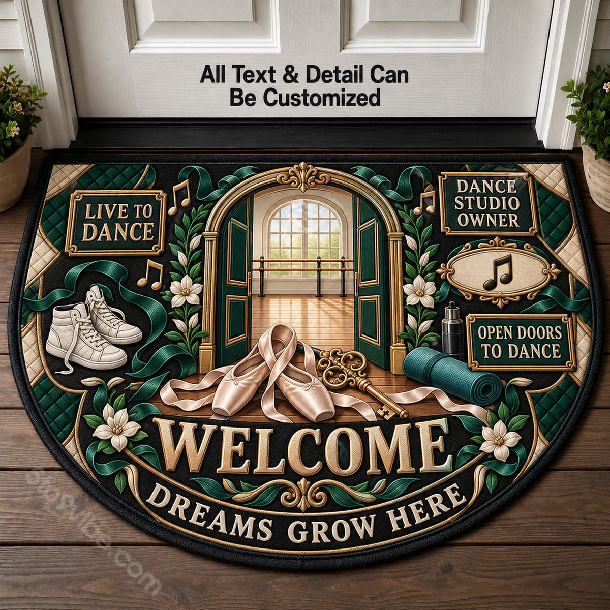 Dance Studio Owner Personalized Half Round Mat | 5To9Vibe