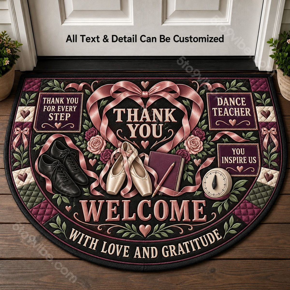 Dance Teacher Appreciation Personalized Half Round Mat | 5To9Vibe