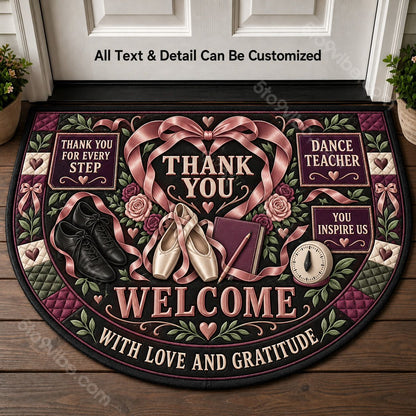 Dance Teacher Appreciation Personalized Half Round Mat | 5To9Vibe