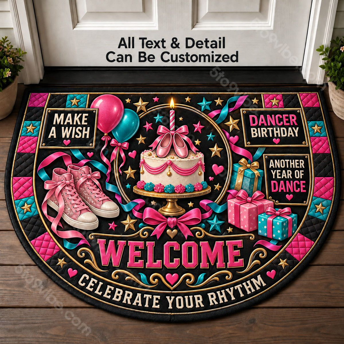 Dancer Birthday Gift Personalized Half Round Mat | 5To9Vibe