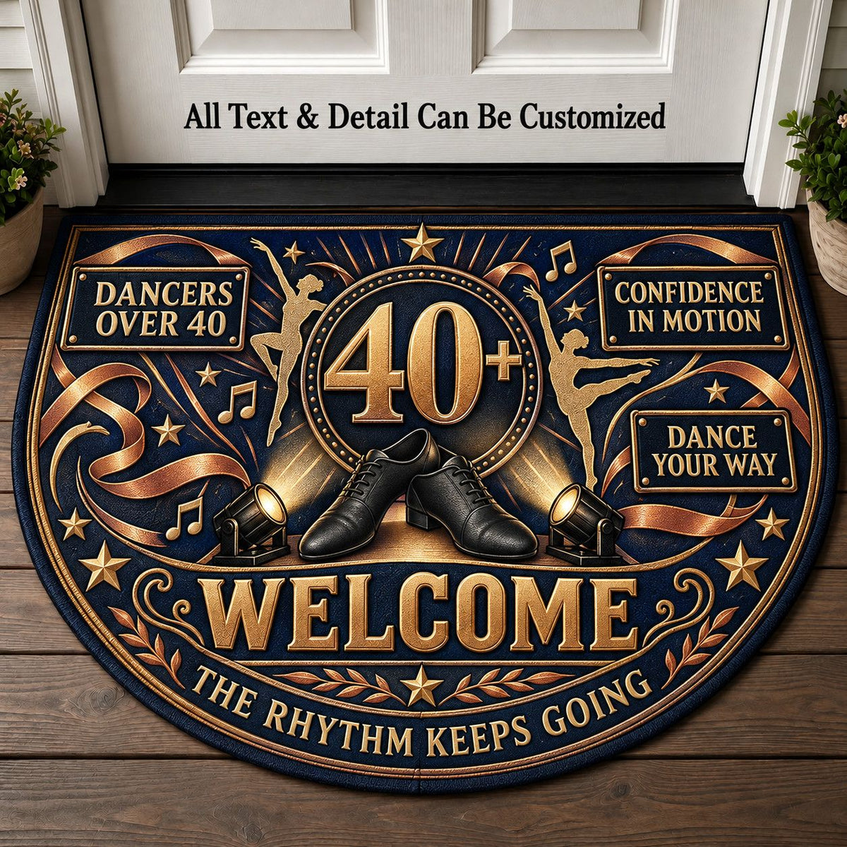 Dancers Over 40 Personalized Half Round Mat | 5To9Vibe