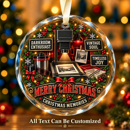 Darkroom Enthusiast Personalized Glass Ornament | 5To9Vibe