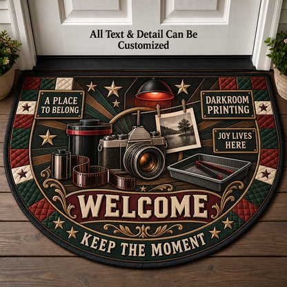 Darkroom Printing Personalized Half Round Mat | 5To9Vibe