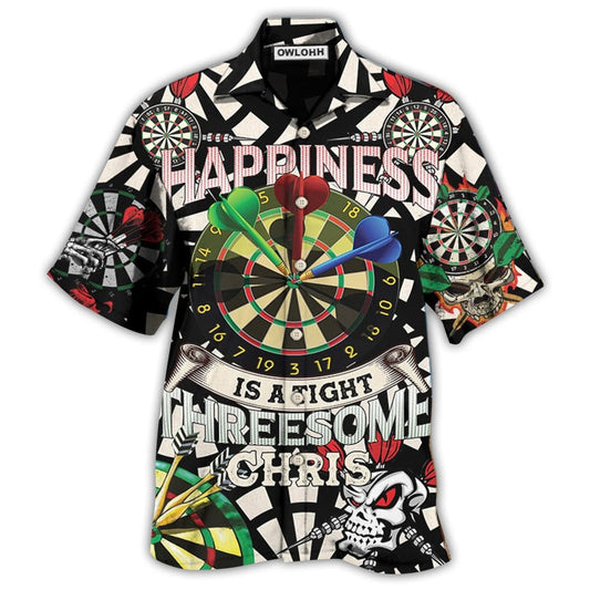Hawaiian Shirt / Adults / S Darts Happiness Black And White Style - Hawaiian Shirt 