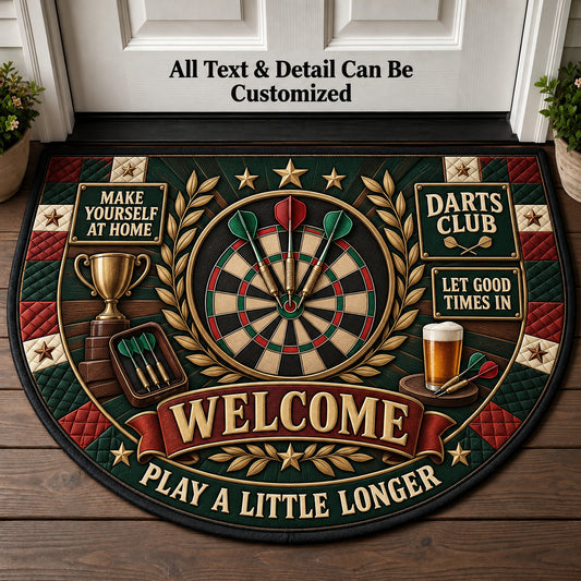 Darts Club Personalized Half Round Mat | 5To9Vibe