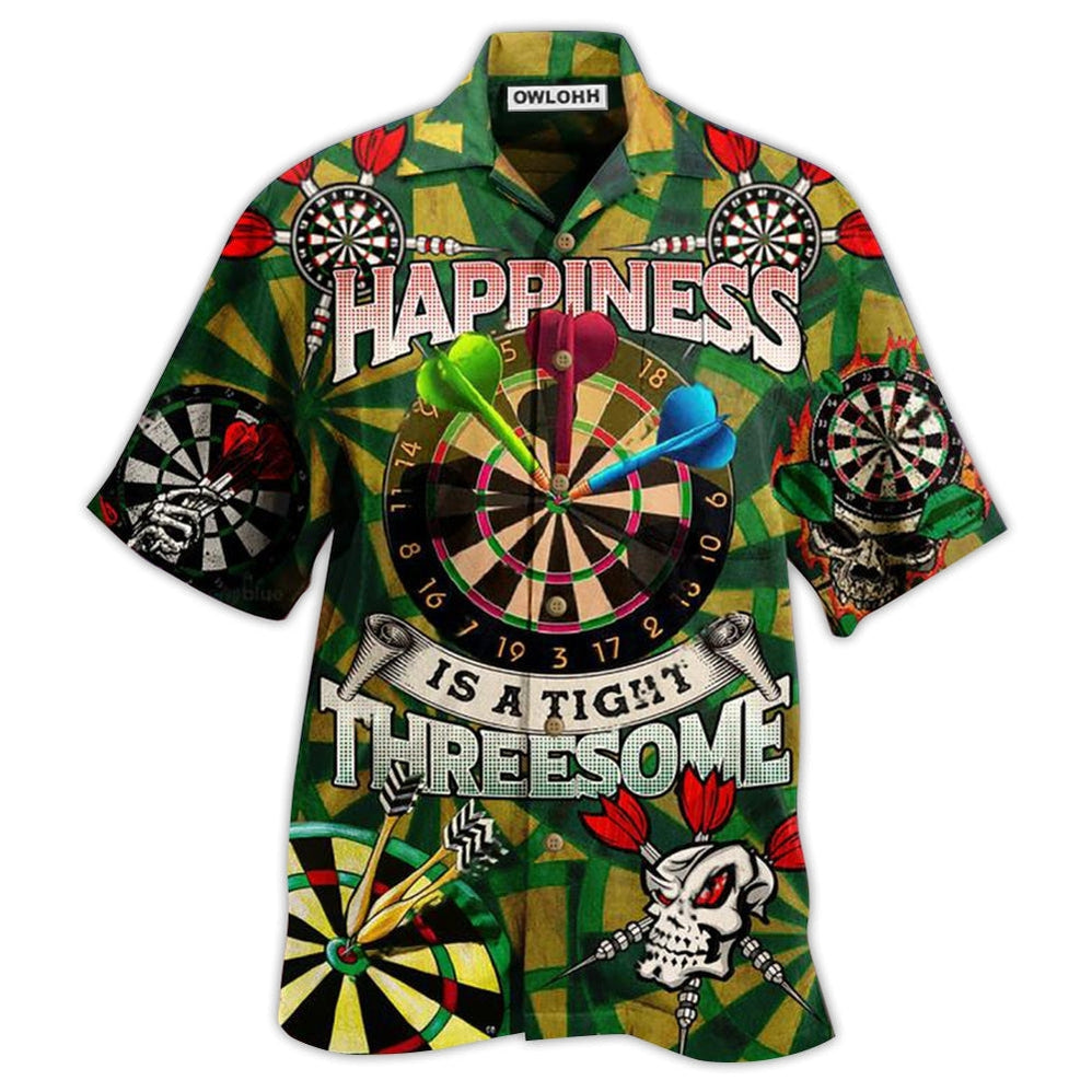 Hawaiian Shirt / Adults / S Darts Happiness Is A Tight Threesome Green Vintage - Hawaiian Shirt 