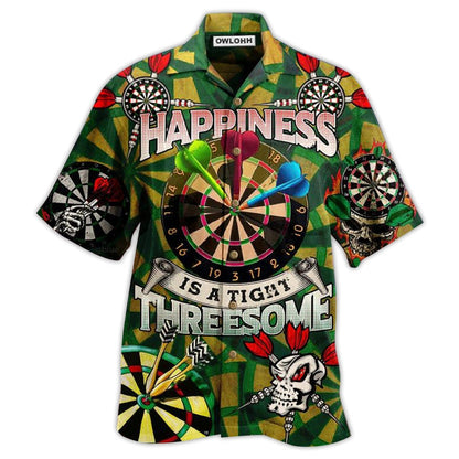 Hawaiian Shirt / Adults / S Darts Happiness Is A Tight Threesome Green Vintage - Hawaiian Shirt 