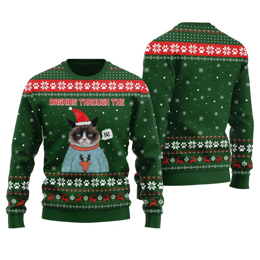 Dashing Through The No Custom Pet Men's Christmas Sweater