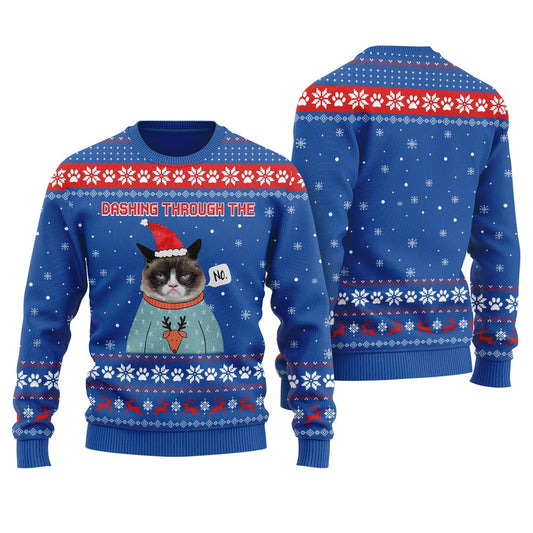 Dashing Through The No Custom With Picture Women's Ugly Sweater
