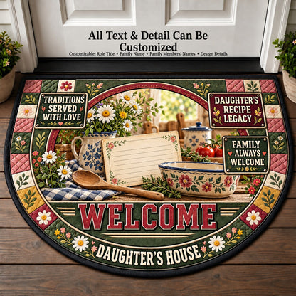 Daughter's Recipe Legacy Personalized Half Round Mat | 5To9Vibe