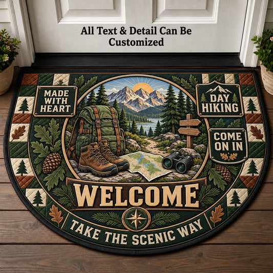 Day Hiking Personalized Half Round Mat | 5To9Vibe