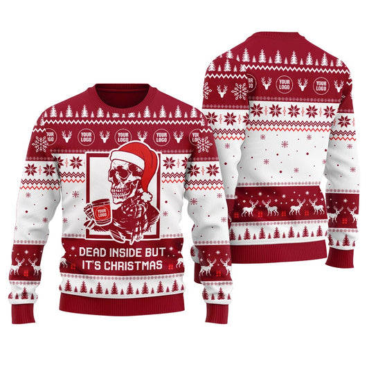 Dead Inside But Its Christmas Custom Holiday Sweater Women