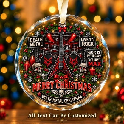 Death Metal Personalized Glass Ornament | 5To9Vibe