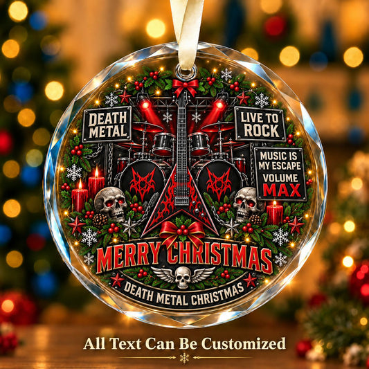 Death Metal Personalized Glass Ornament | 5To9Vibe