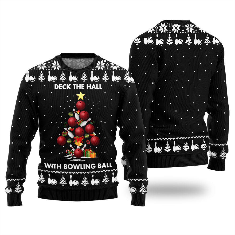 Deck The Hall With Bowling Ball Xmas Sweater