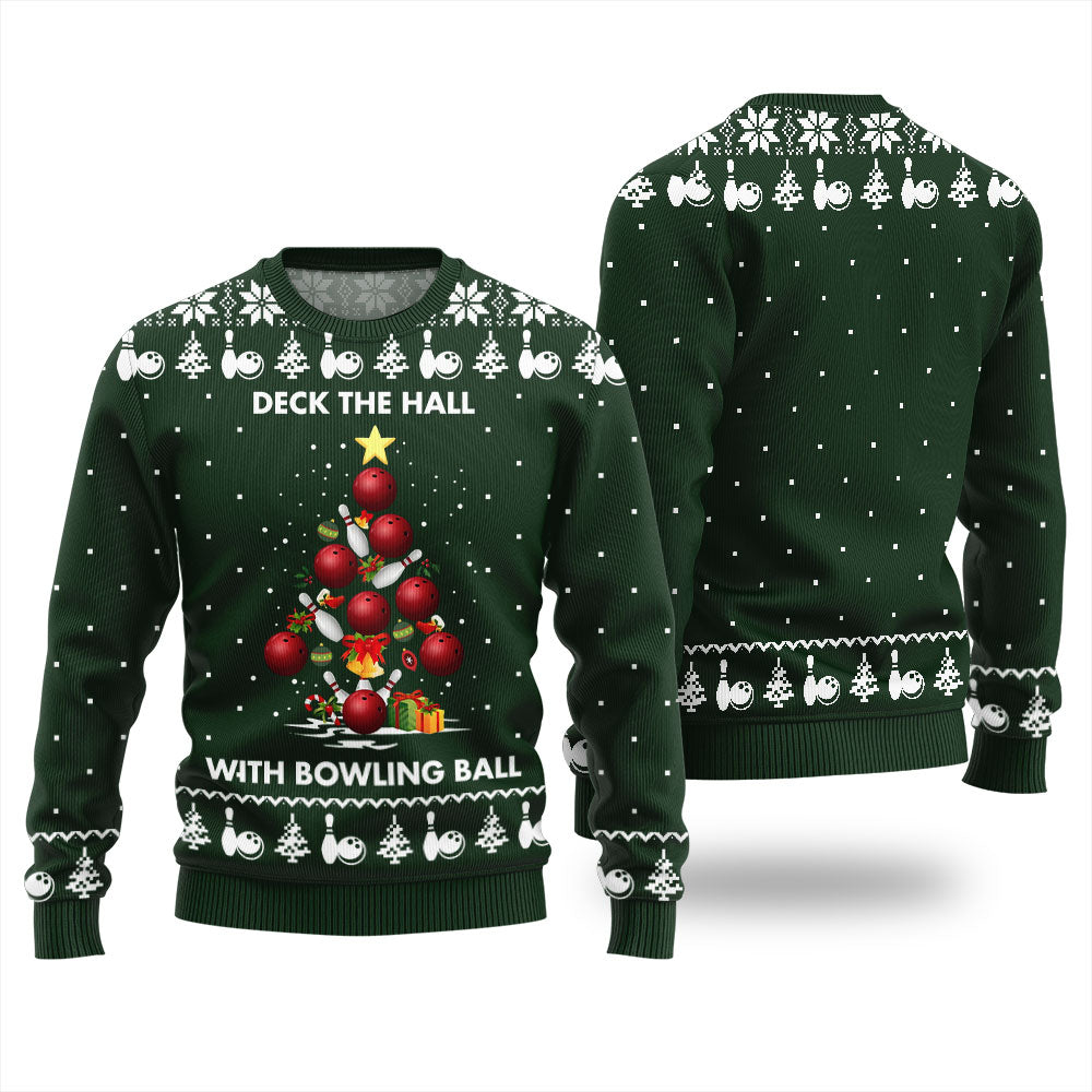 Deck The Hall With Bowling Ball Xmas Sweater
