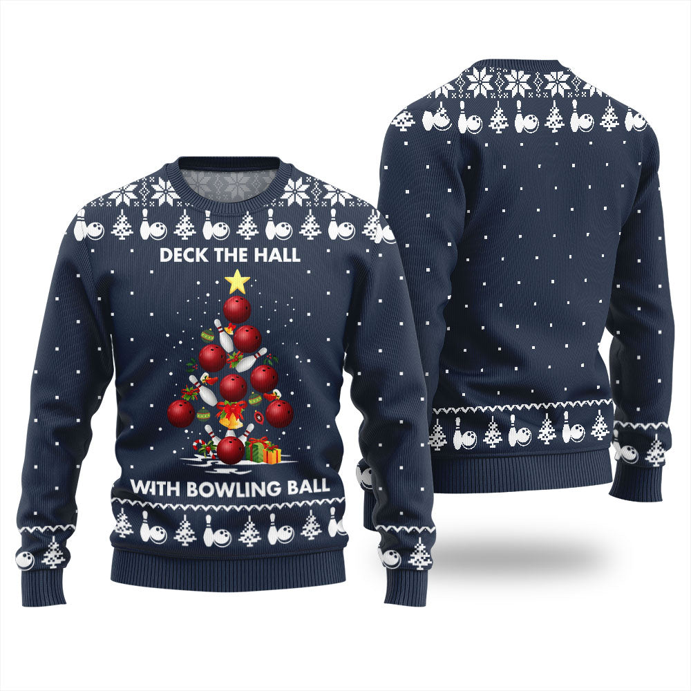 Deck The Hall With Bowling Ball Xmas Sweater