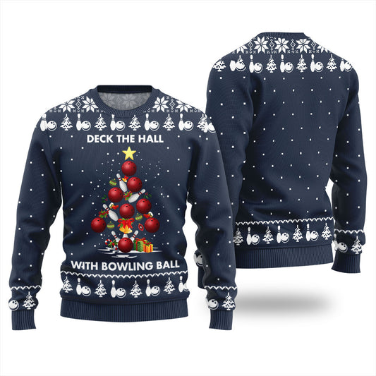 Deck The Hall With Bowling Ball Xmas Sweater