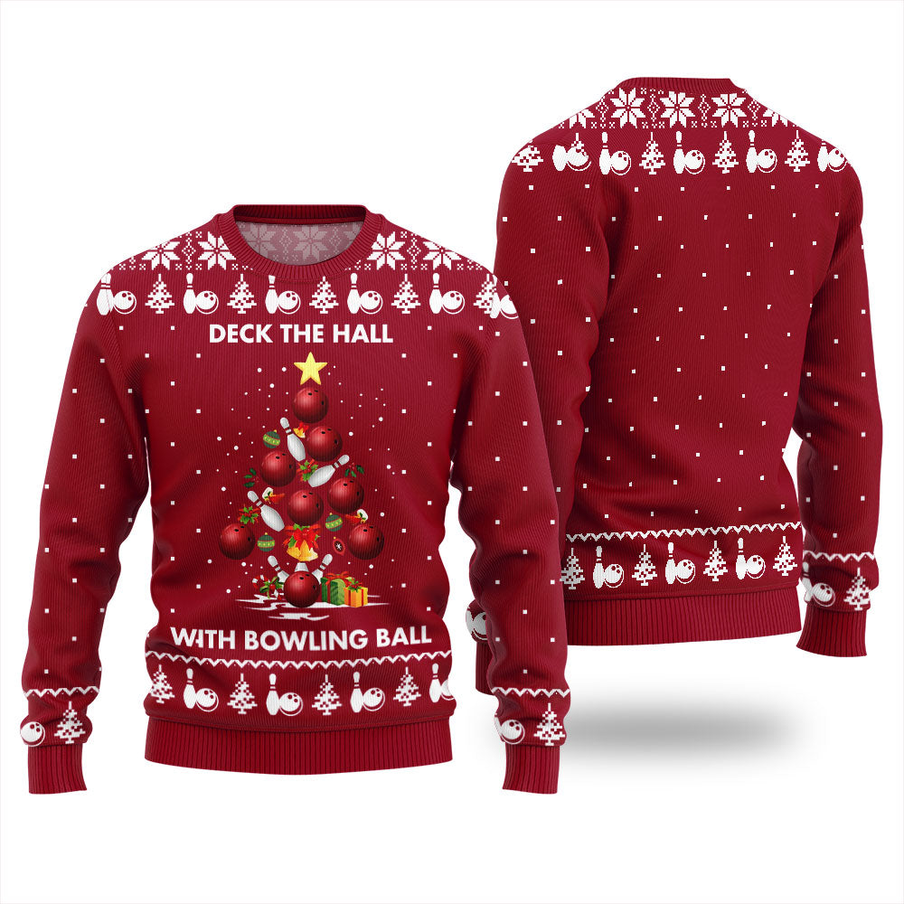 Deck The Hall With Bowling Ball Xmas Sweater