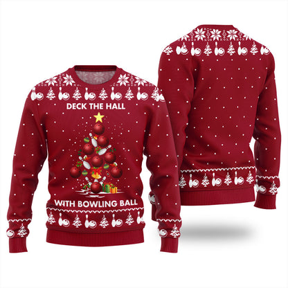 Deck The Hall With Bowling Ball Xmas Sweater