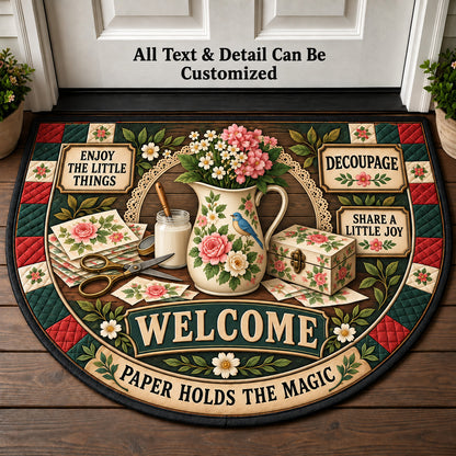 Decoupage Personalized Half Round Mat | 5To9Vibe