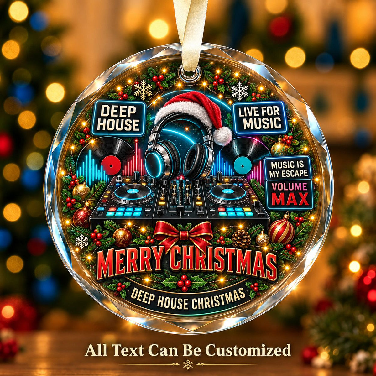 Deep House Personalized Glass Ornament | 5To9Vibe