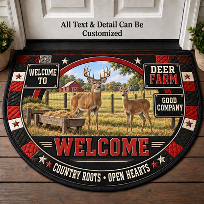 Deer Farm Personalized Half Round Mat | 5To9Vibe