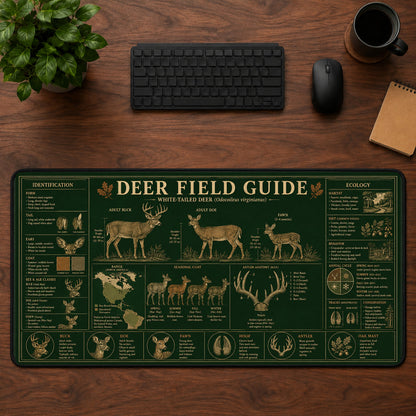 Deer Field Guide Desk Mat Mouse Pad | 5To9Vibe