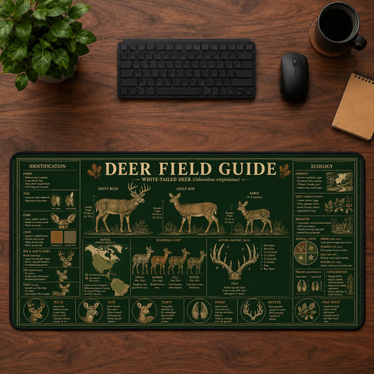 Deer Field Guide Desk Mat Mouse Pad | 5To9Vibe