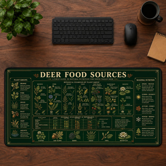 Deer Food Sources Desk Mat Mouse Pad | 5To9Vibe