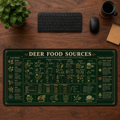 Deer Food Sources Desk Mat Mouse Pad | 5To9Vibe