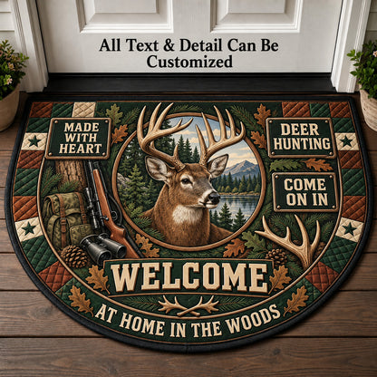 Deer Hunting Personalized Half Round Mat | 5To9Vibe