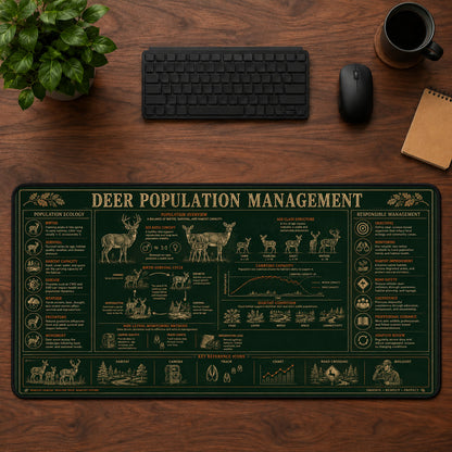 Deer Population Management Desk Mat Mouse Pad | 5To9Vibe