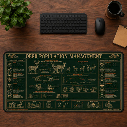 Deer Population Management Desk Mat Mouse Pad | 5To9Vibe