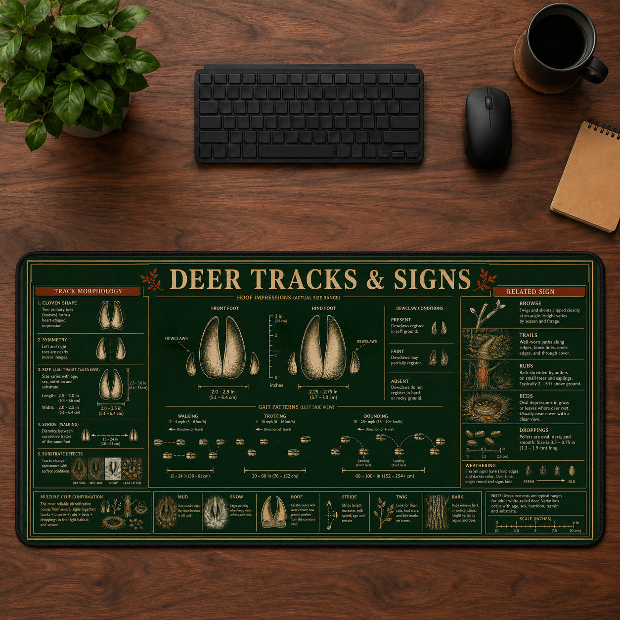 Deer Tracks & Signs Desk Mat Mouse Pad | 5To9Vibe