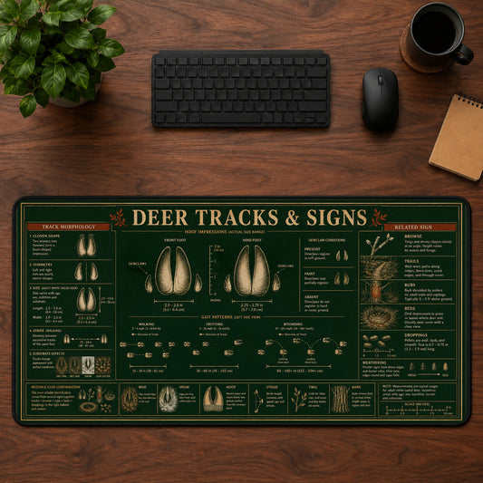 Deer Tracks & Signs Desk Mat Mouse Pad | 5To9Vibe