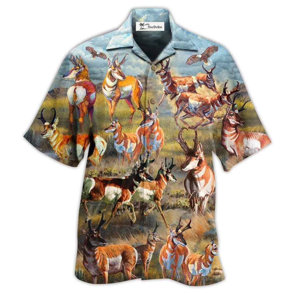 Hawaiian Shirt / Adults / S Deer Buck Deer On The Field - Hawaiian Shirt 