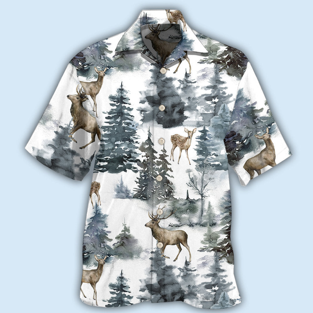 Deer Forest Blur Art - Hawaiian Shirt 