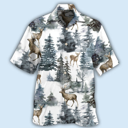 Deer Forest Blur Art - Hawaiian Shirt 