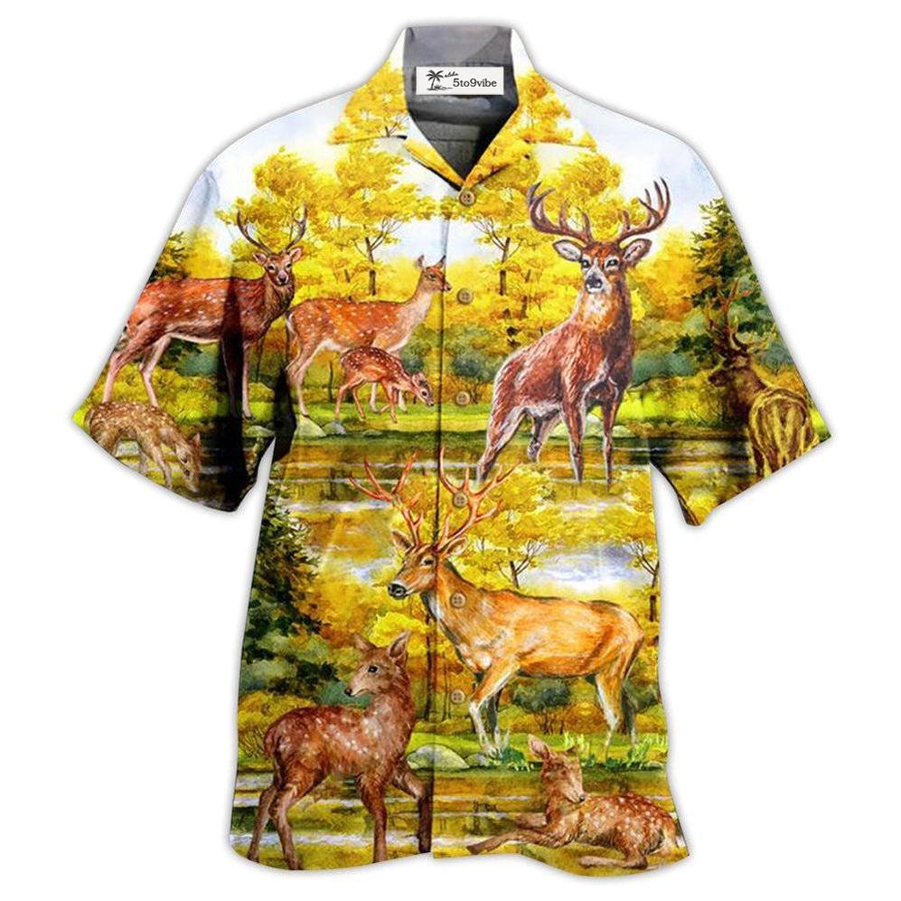 Hawaiian Shirt / Adults / S Deer Love Autumn - Hawaiian Shirt 