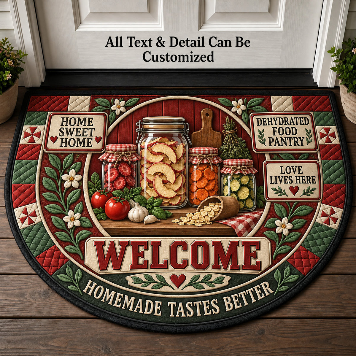 Dehydrated Food Pantry Personalized Half Round Mat | 5To9Vibe