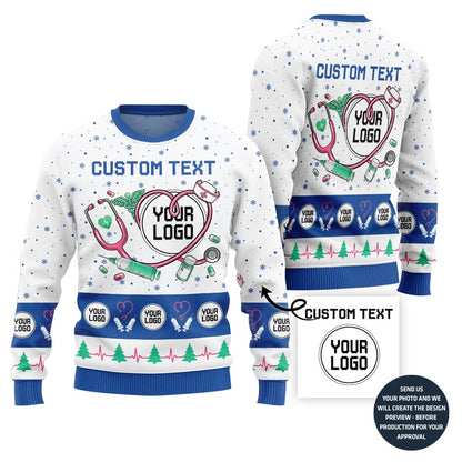 Delightful Custom Doctor Logo Ugly Christmas Sweater